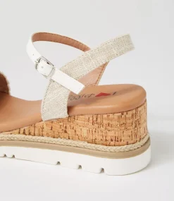 Women I LOVE BILLY Heels|Sandals-Fleurie White Multi Sandals