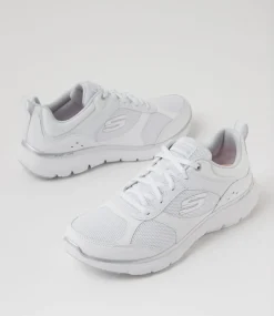 Women SKECHERS Sneakers-Flex Appeal 5 Fresh Touch White Silver Sneakers