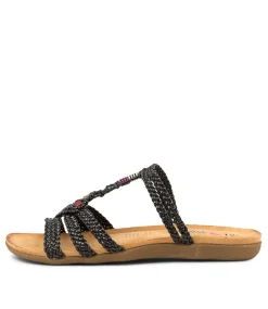 Women I LOVE BILLY Flats|Sandals-FLIPPY BLACK MULTI