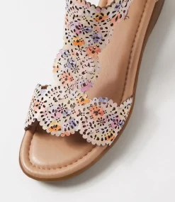 Women SUPERSOFT Comfort|Flats-Floriea Pansy Leather Sandals