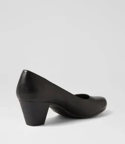Women SUPERSOFT Comfort|Heels-Follies Black Leather Heels