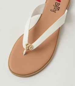 Women I LOVE BILLY Flats|Sandals-Forano White Sandals