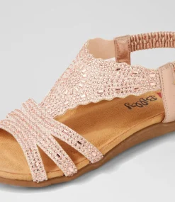 Women I LOVE BILLY Flats|Sandals-Fossio Rose Gold Multi Sandals