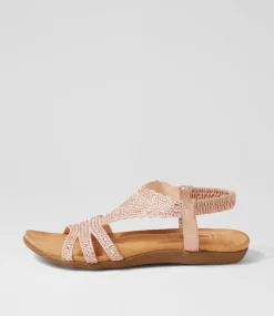 Women I LOVE BILLY Flats|Sandals-Fossio Rose Gold Multi Sandals