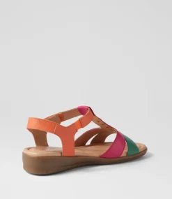 Women SUPERSOFT Comfort|Flats-Frankie2 Bright Multi Leather Sandals