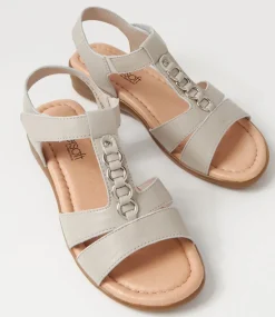 Women SUPERSOFT Comfort|Sandals-Frankie2 Dark Stone Leather Sandals