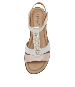 Women SUPERSOFT Flats|Sandals-Frankie2 Rose Gold Silver Multi Sandals