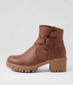 Women I LOVE BILLY Boots-Fringle Cognac Ankle Boots