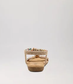Women I LOVE BILLY Flats|Sandals-Frose Beige Multi Sandals