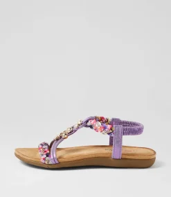 Women I LOVE BILLY Flats|Sandals-Frose Purple Shimmer Multi Sandals