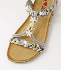 Women I LOVE BILLY Flats|Sandals-Frose Silver Multi Sandals