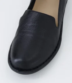 Women SUPERSOFT Comfort|Loafers-Frutie Black Leather Loafers