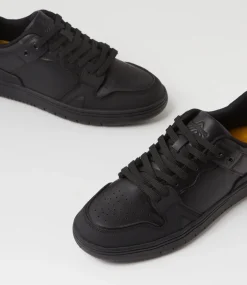 COLORADO Sport School Shoes|Senior School Shoes-Funk Snr Lace Black Leather Sneakers