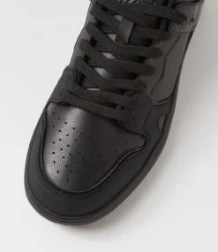 COLORADO Sport School Shoes|Senior School Shoes-Funk Snr Lace Black Leather Sneakers