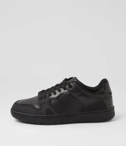 COLORADO Sport School Shoes|Senior School Shoes-Funk Snr Lace Black Leather Sneakers
