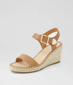 Women TOP END Espadrilles|Wedges-Gabigale Tan Leather Sandals