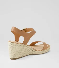 Women TOP END Espadrilles|Wedges-Gabigale Tan Leather Sandals