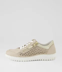 Women SUPERSOFT Sneakers-Gabrina Almond Platinum Leather Sneakers