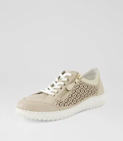 Women SUPERSOFT Sneakers-Gabrina Almond Platinum Leather Sneakers
