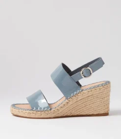 Women TOP END Espadrilles|Wedges-Gaga Denim Patent Leather Espadrilles