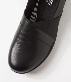 Women COLORADO Comfort|Flats-Gail Black Leather Flat Shoes