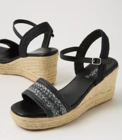 Women I LOVE BILLY Espadrilles|Heels-Galline Black Multi Sandals