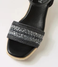 Women I LOVE BILLY Espadrilles|Heels-Galline Black Multi Sandals