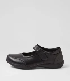 Women COLORADO Comfort|Mary Janes-Garish Black Leather Flat Shoes