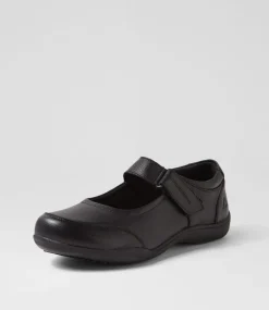 Women COLORADO Comfort|Mary Janes-Garish Black Leather Flat Shoes