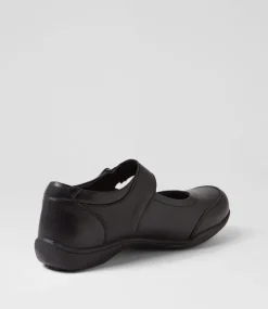 Women COLORADO Comfort|Mary Janes-Garish Black Leather Flat Shoes