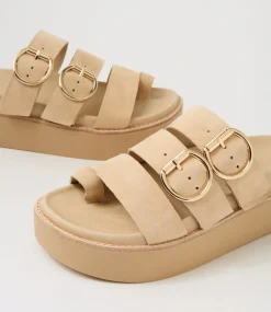 Women TOP END Sandals-Gasmine Latte Suede Sandals