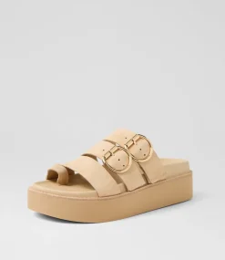 Women TOP END Sandals-Gasmine Latte Suede Sandals