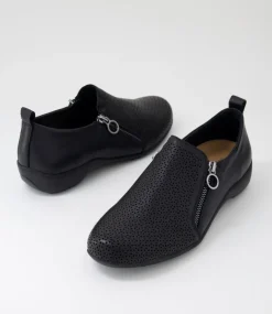 Women SUPERSOFT Comfort|Flats-Geenie Black Leather Flat Shoes