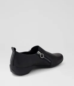 Women SUPERSOFT Comfort|Flats-Geenie Black Leather Flat Shoes