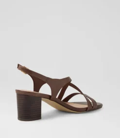 Women DIANA FERRARI Heels|Sandals-Geness Dark Brown Leather Sandals