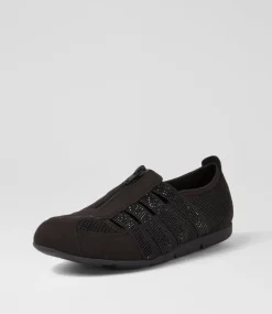Women SUPERSOFT Comfort|Sneakers-Gibi Black Jewels Mesh Elastic Sneakers