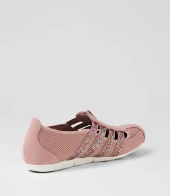 Women SUPERSOFT Comfort|Sneakers-Gibi Blush Rainbow Jewel Mesh Elastic Sneakers
