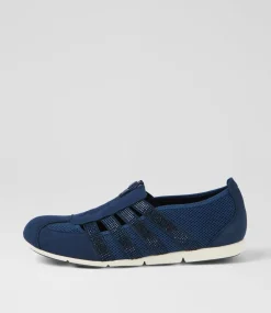 Women SUPERSOFT Comfort|Sneakers-Gibi Navy Jewel Mesh Elastic Sneakers