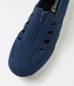 Women SUPERSOFT Comfort|Sneakers-Gibi Navy Jewel Mesh Elastic Sneakers