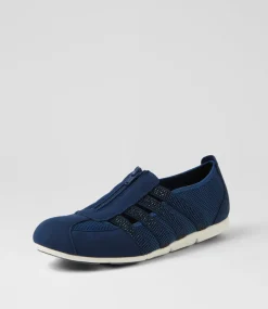 Women SUPERSOFT Comfort|Sneakers-Gibi Navy Jewel Mesh Elastic Sneakers