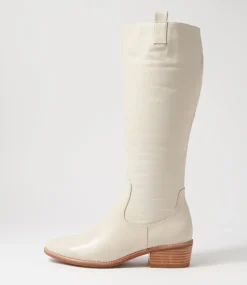 Women DIANA FERRARI Boots-Giddy Oatmilk Leather Knee High Boots