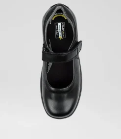 COLORADO Junior School Shoes-GIGI JNR E BLACK LEATHER