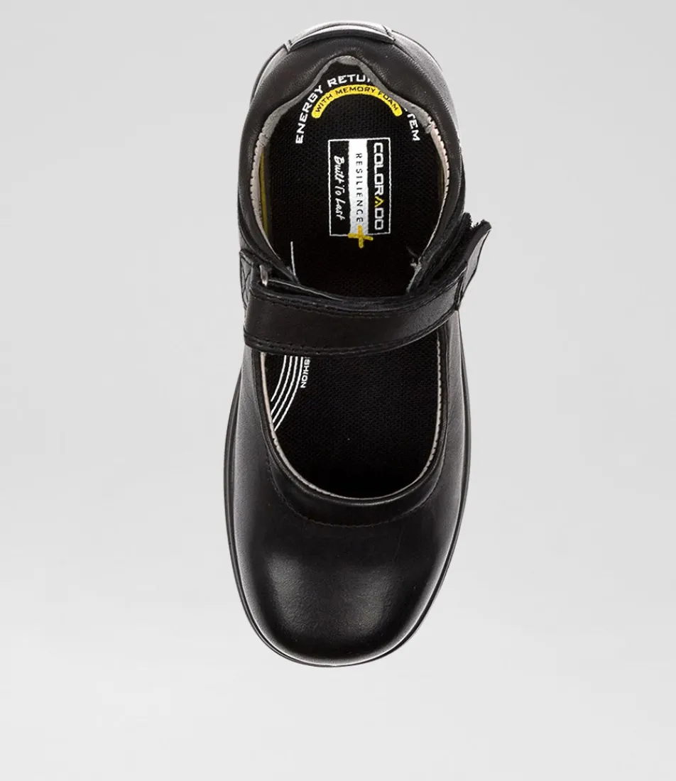 COLORADO Junior School Shoes-GIGI JNR E HALF BLACK