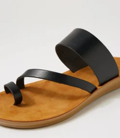 Women I LOVE BILLY Flats|Sandals-Ginky Black Sandals