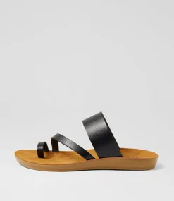 Women I LOVE BILLY Flats|Sandals-Ginky Black Sandals