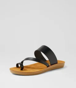 Women I LOVE BILLY Flats|Sandals-Ginky Black Sandals