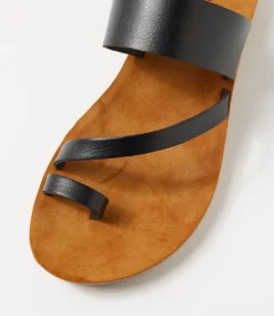 Women I LOVE BILLY Flats|Sandals-Ginky Black Sandals