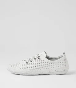 Women DIANA FERRARI Sneakers-Ginzia White Leather Sneakers