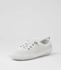 Women DIANA FERRARI Sneakers-Ginzia White Leather Sneakers