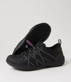 Women COLORADO Comfort|Flats-Gladstone Black Mesh Lace Up Flats